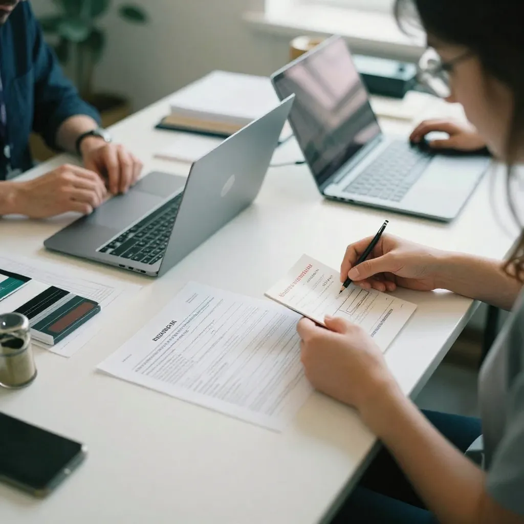 Veterinario revisando documentación de mascota