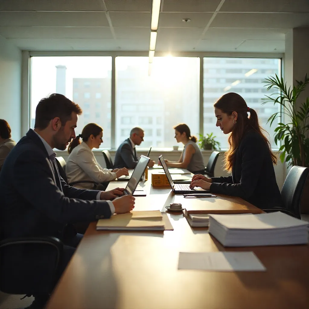 Documentos organizados en carpeta profesional